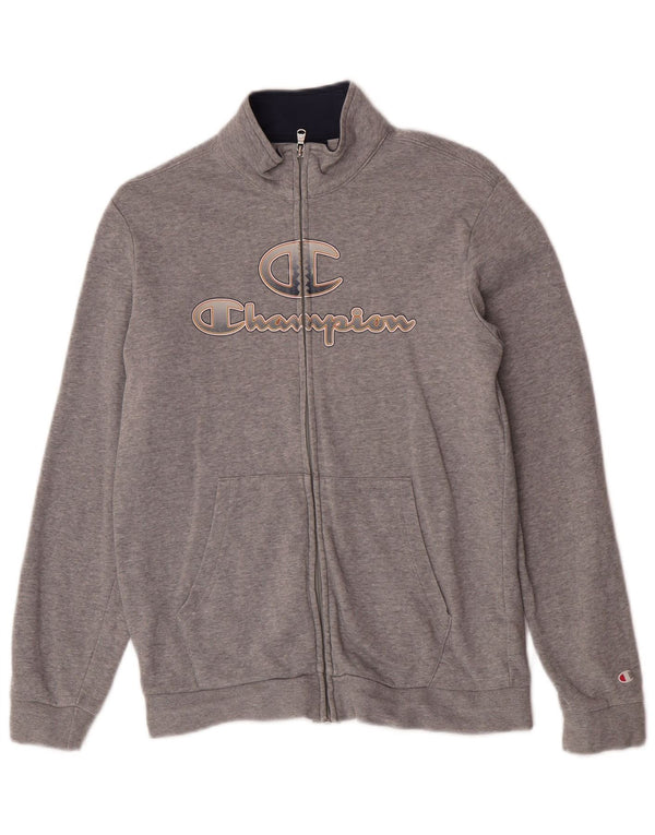 Champion Jungen-Trainingsanzugoberteil mit Grafik, 13–14 Jahre, XL, grau meliert