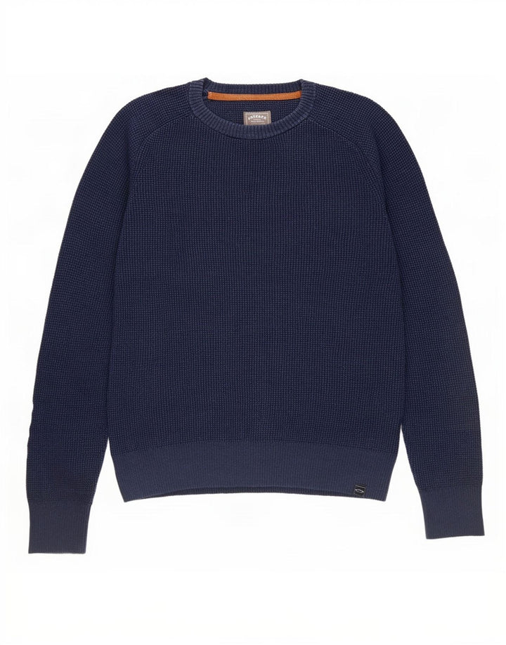 Fat Face Herren-Pullover mit Rundhalsausschnitt, Größe S, marineblau, Baumwolle