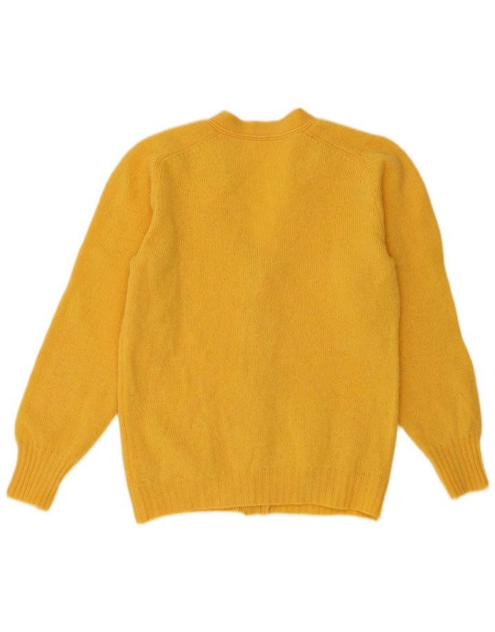 Vintage Damen Cardigan Pullover UK 14 Mittelgelb