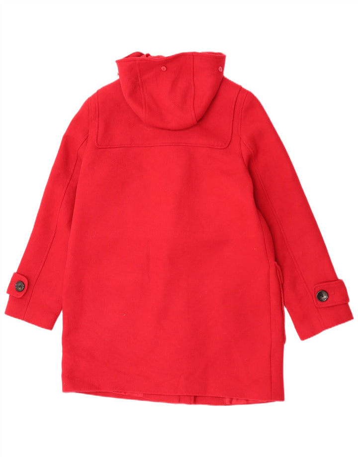 Marks & Spencer Damen-Dufflecoat mit Kapuze, UK 12, Mittelrot, Polyester