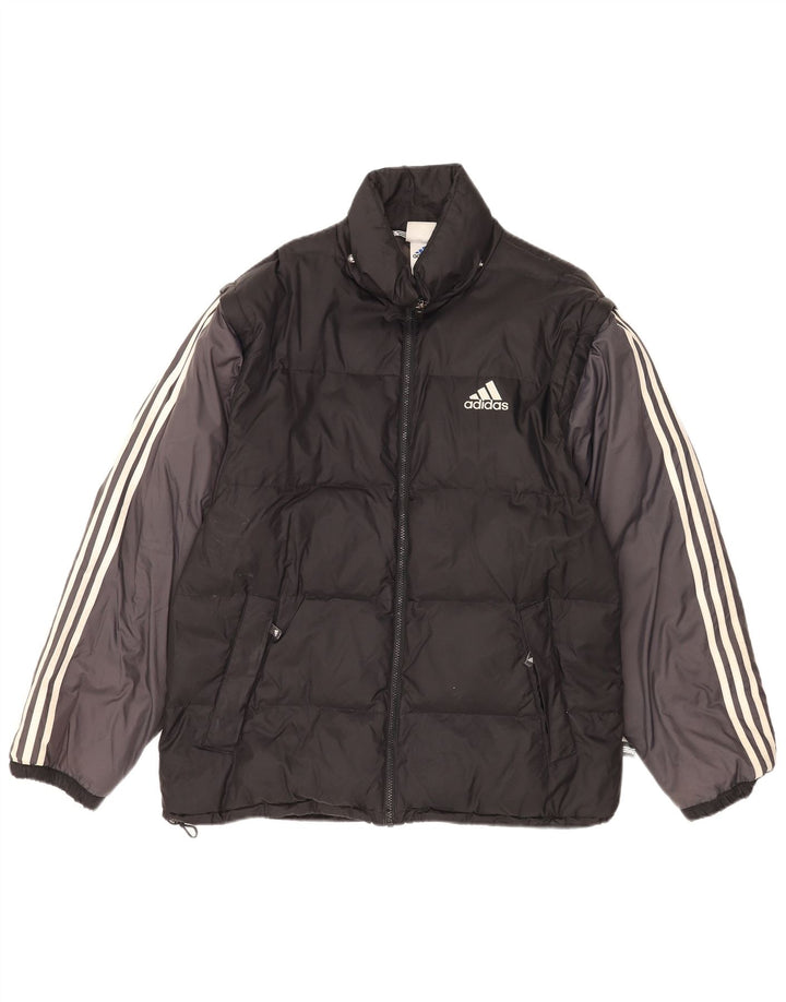 Adidas Herren Wattierte Jacke UK 40/42 Medium Schwarz Colourblock Polyamid