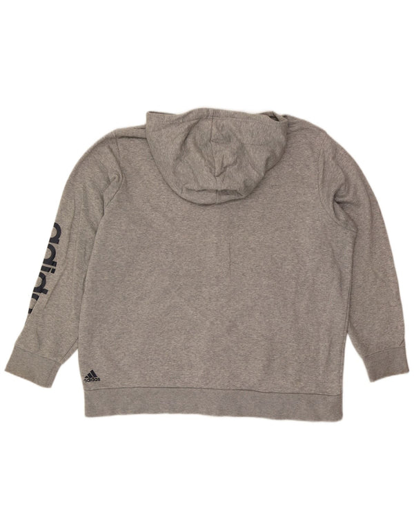 Adidas Herren Graphic Zip Hoodie Pullover 2XL Grau meliert