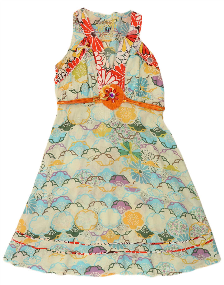 DESIGUAL Grafisches A-Linien-Kleid für Damen, EU 40, mittelgroß, mehrfarbig, Blumenmuster