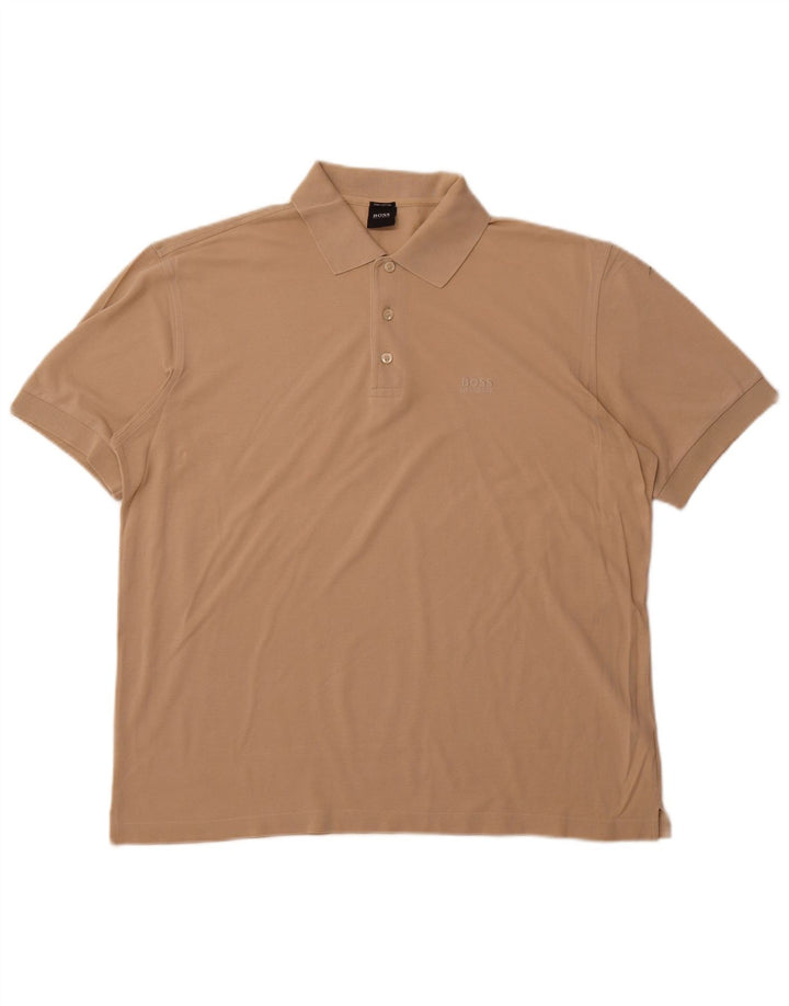 HUGO BOSS Herren Poloshirt Große Beige Baumwolle