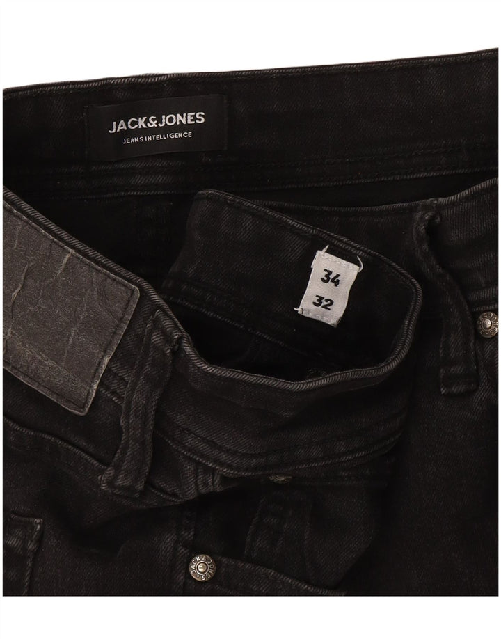 Jack & Jones Herren GLENN Slim Jeans W34 L32 Graue Baumwolle