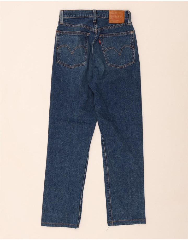 LEVI'S Damen 501 Straight Jeans W24 L30 Blaue Baumwolle