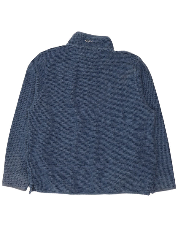 Weird Fish Herren-Sweatshirt mit Reißverschluss am Hals, 3XL, blaue Baumwolle