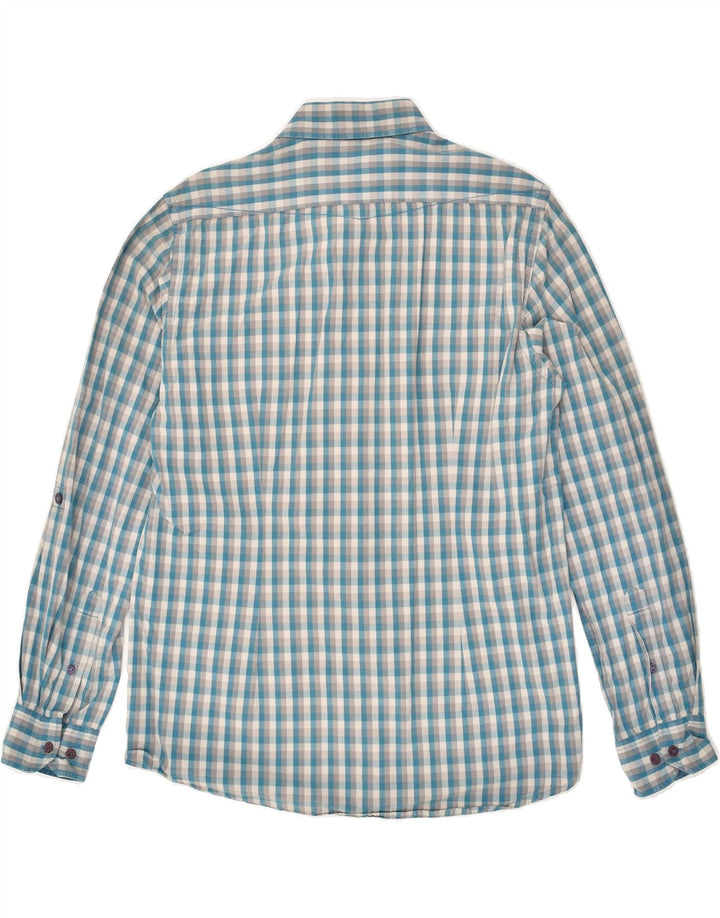 JULES Mens Shirt Large Blue Check Cotton | Vintage Jules | Thrift | Second-Hand Jules | Used Clothing | Messina Hembry 