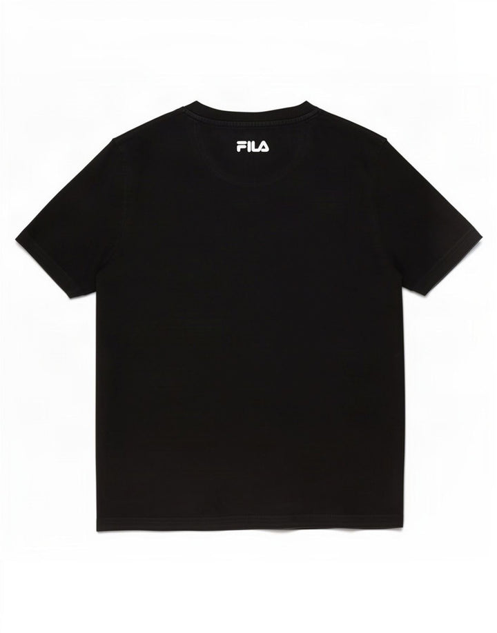 Fila Herren Grafik-T-Shirt-Oberteil aus mittelschwarzer Baumwolle