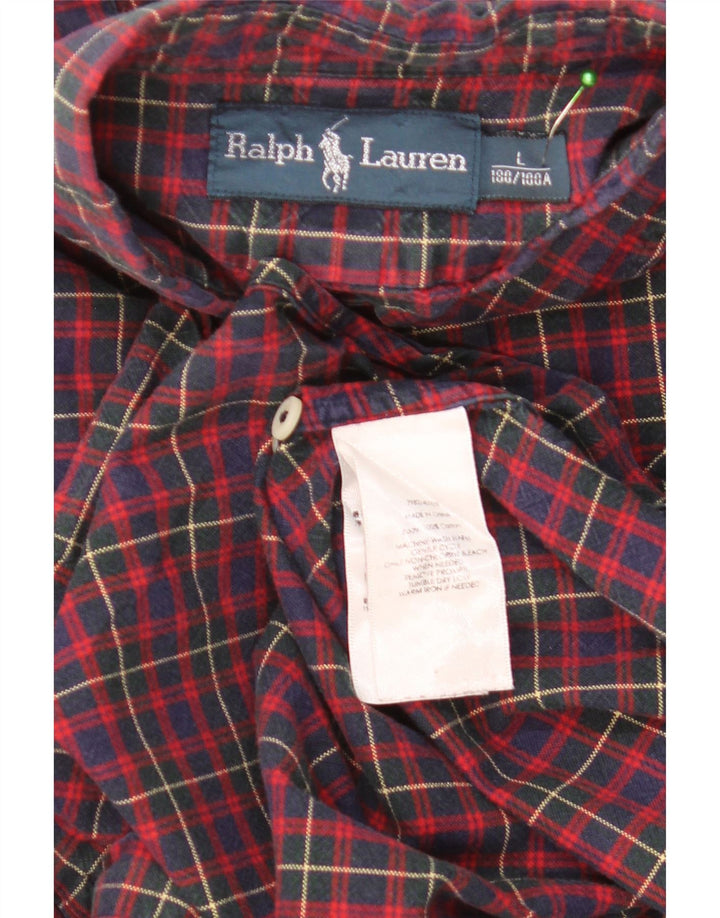 Polo Ralph Lauren Herrenhemd, groß, rot kariert, Baumwolle