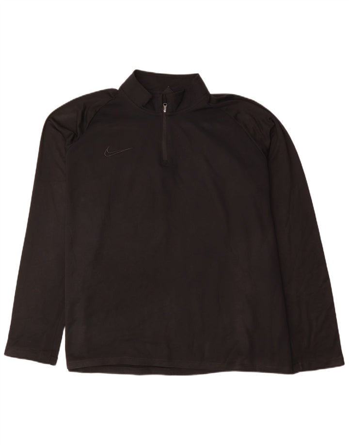 Nike Herren Dri Fit Zip Neck Pullover Trainingsanzug Top 2XL Schwarz Polyester