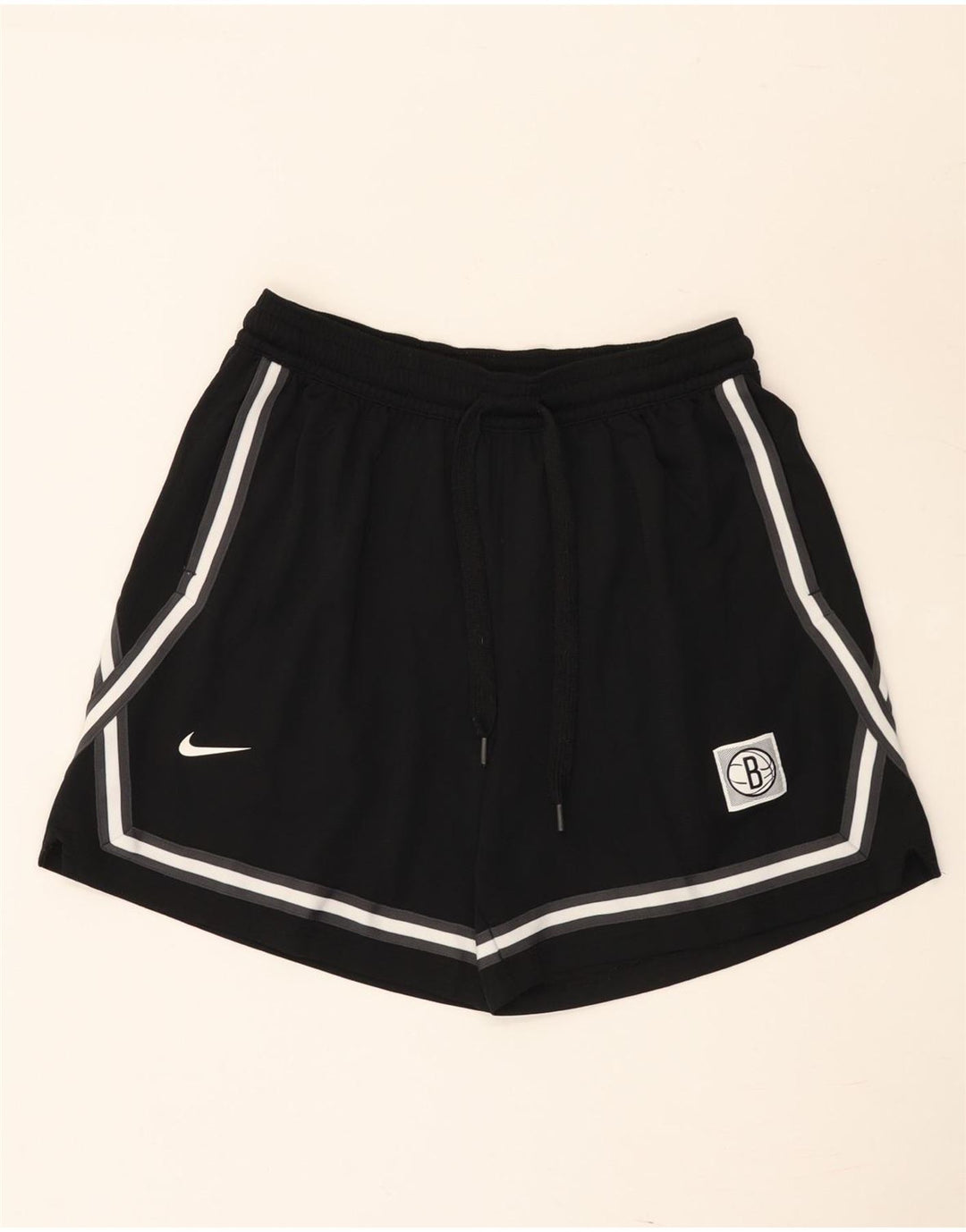 Nike Herren Brooklyn Nets Sportshorts, groß, schwarz gestreift