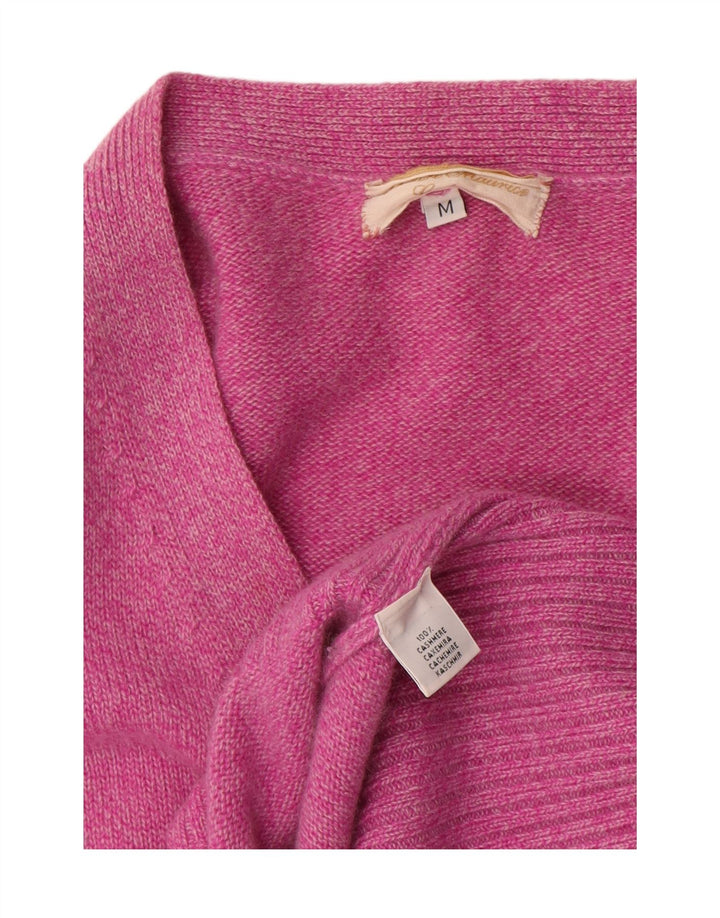 Andre Maurice Damen Longline-Cardigan-Pullover UK 14 Mittelrosa Kaschmir