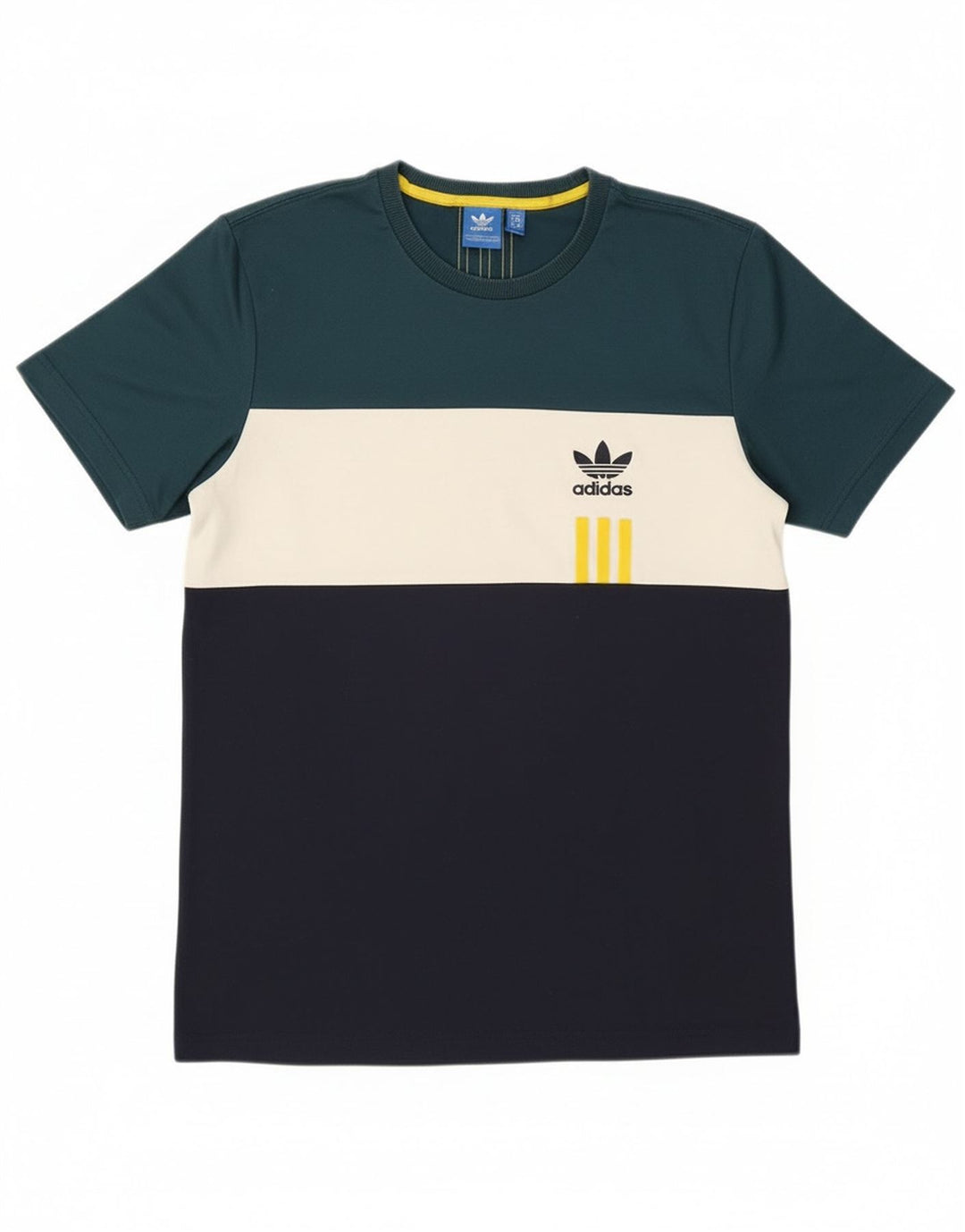 Adidas Herren T-Shirt Top Medium Mehrfarbig Colourblock Baumwolle