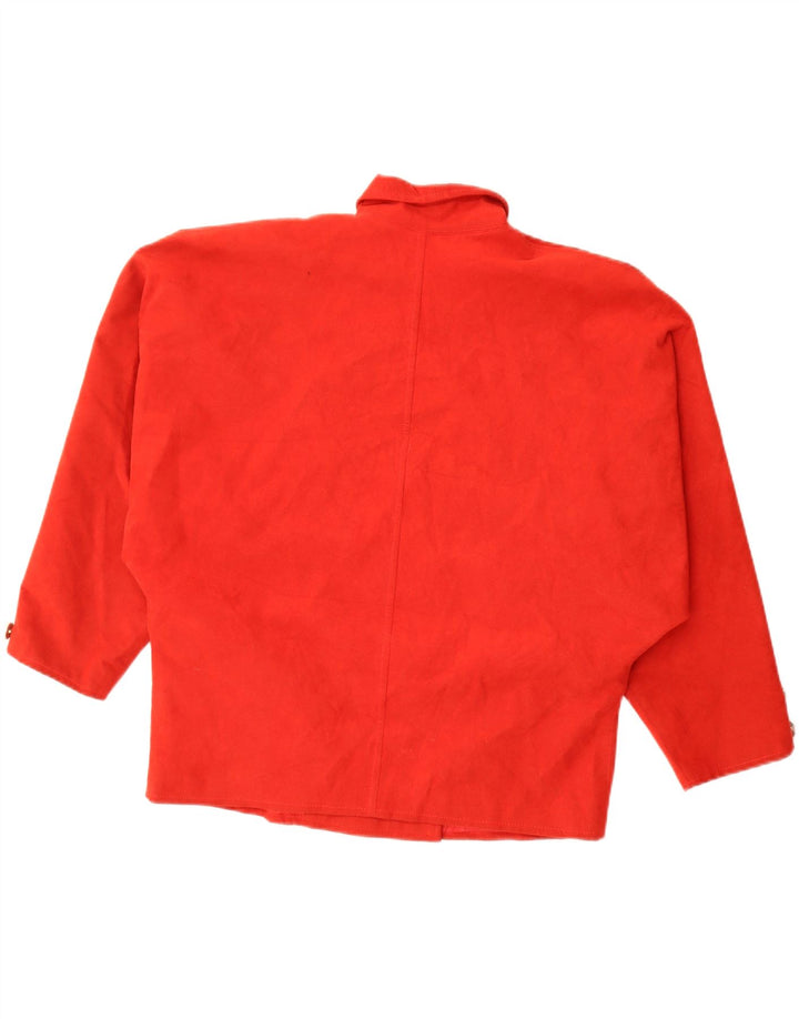VINTAGE Damen übergroße zweireihige Blazerjacke UK 20 2XL Rot