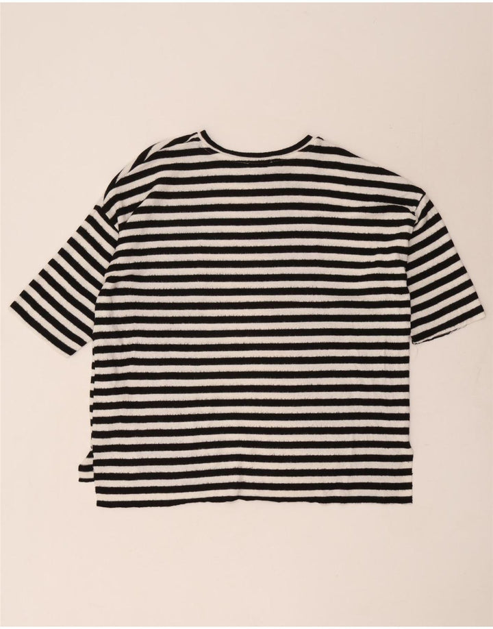 Übergroßes T-Shirt-Oberteil von Zara für Damen, UK 14, mittelschwarz gestreift
