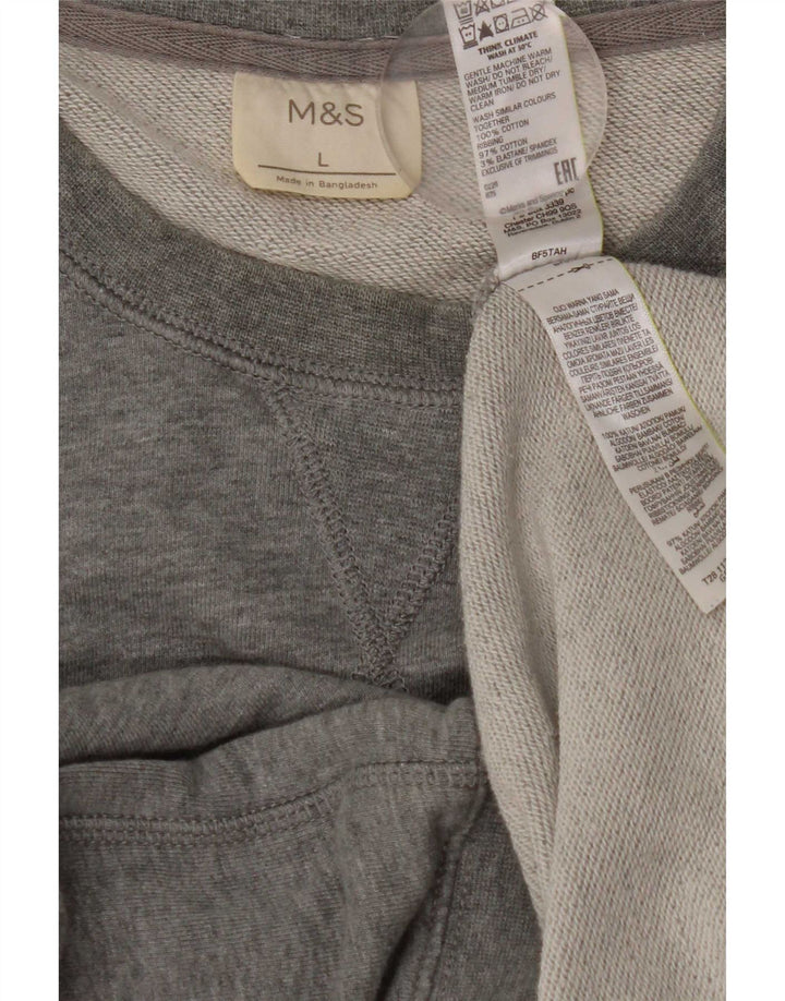 Marks & Spencer Herren-Sweatshirt, Pullover, Größe L, Grau, Baumwolle