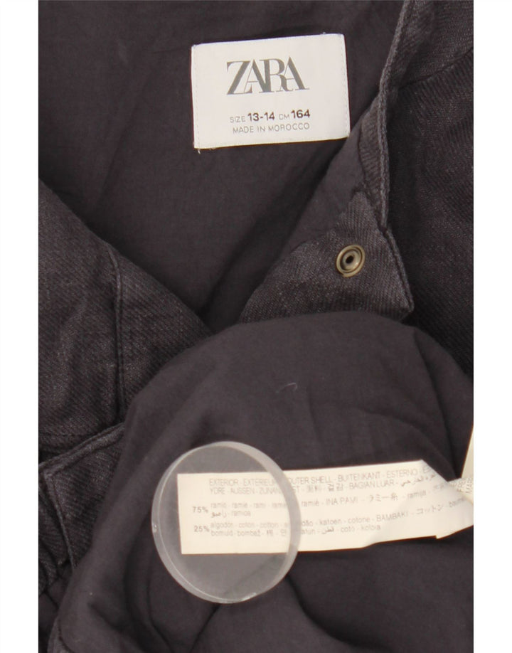 Zara Utility-Jacke für Mädchen, 13–14 Jahre, marineblauer Ramie