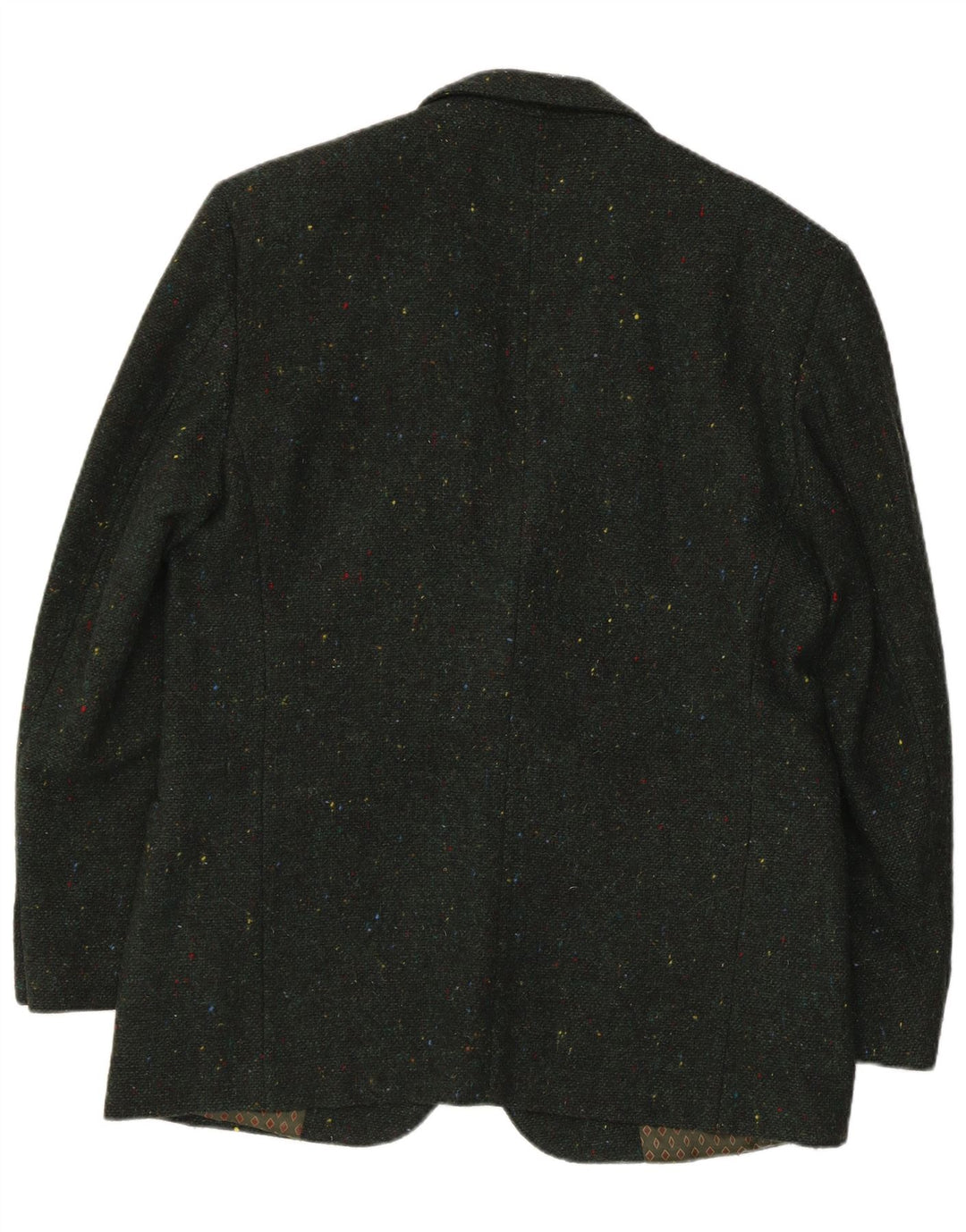 Benetton Herren-Blazer mit 2 Knöpfen, IT 50, große grün gefleckte Wolle