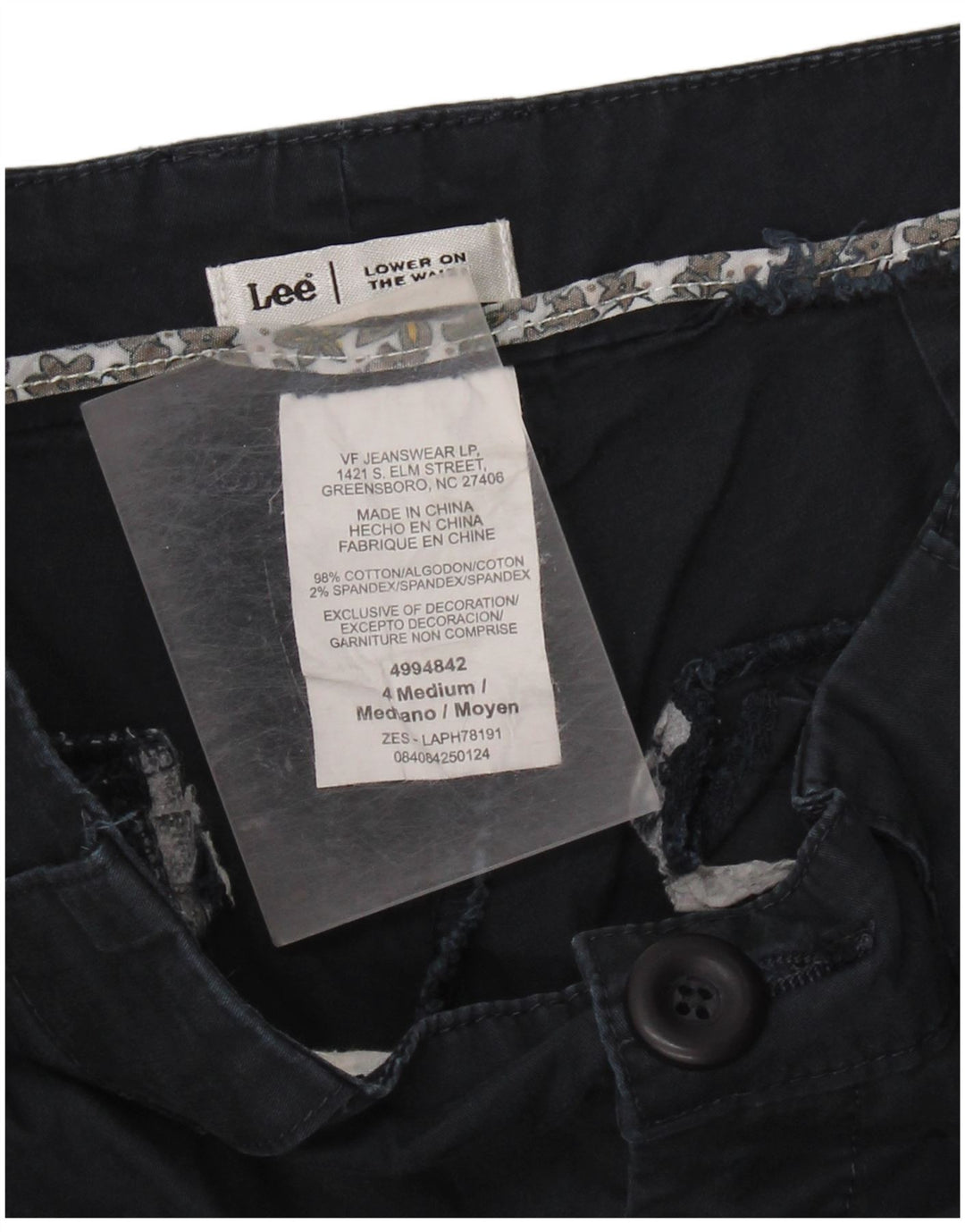 Lee Damen-Caprihose mit niedriger Taille, US 4, Größe S, W28, L20, Marineblau, Baumwolle