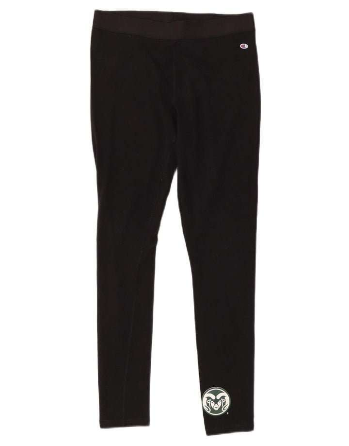 CHAMPION Womens Colorado State Rams Leggings UK 12 Mittelschwarze Baumwolle