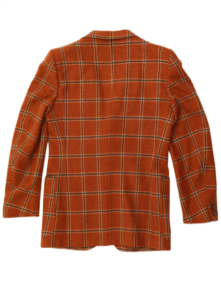 VINTAGE Herren-Blazer mit 2 Knöpfen, IT 50, große braun karierte Wolle