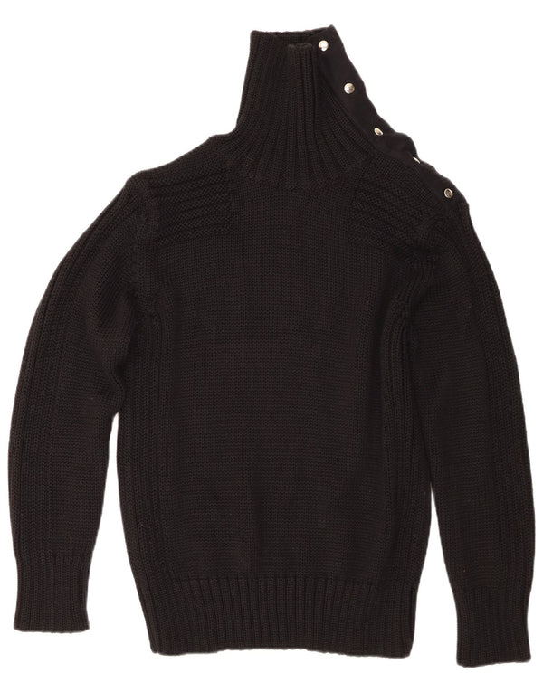 Sonny Bono Damen Rollkragenpullover Pullover UK 20 2XL Schwarze Merinowolle