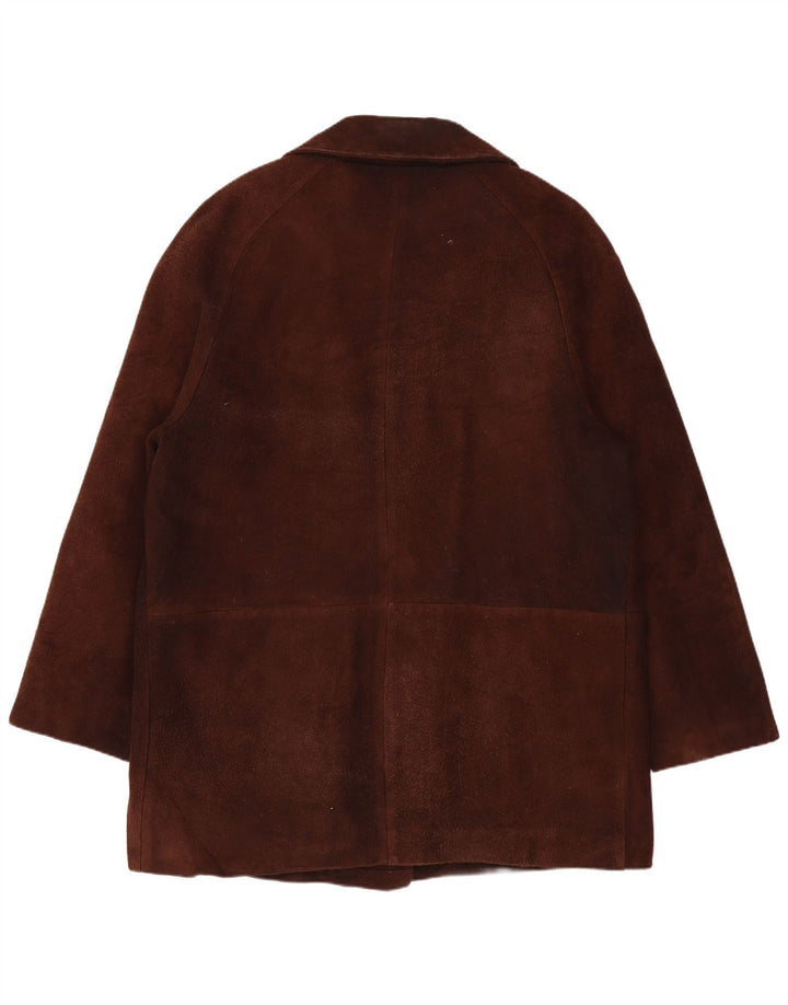 Vintage Damen Übergroßer Wildledermantel EU 44 XL Braun