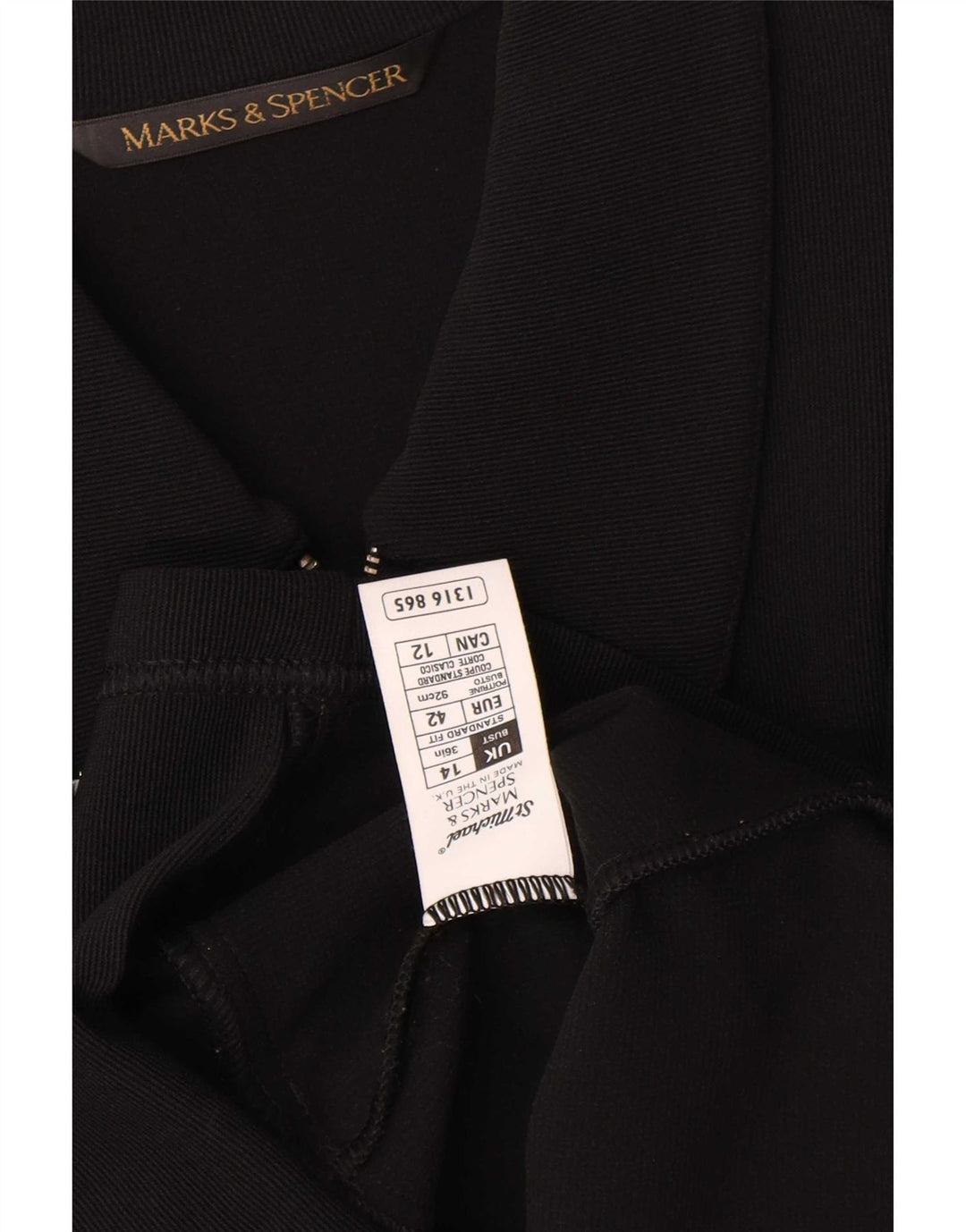 Marks & Spencer Damen-Blazer mit durchgehendem Reißverschluss, UK 14, mittelschwarzes Nylon