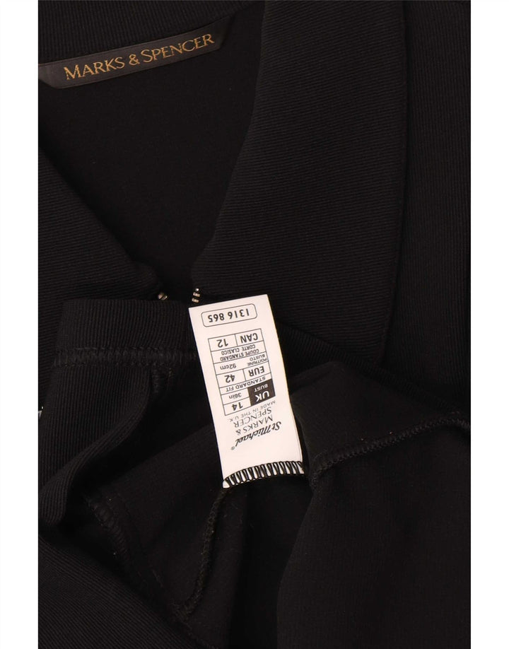 Marks & Spencer Damen-Blazer mit durchgehendem Reißverschluss, UK 14, mittelschwarzes Nylon