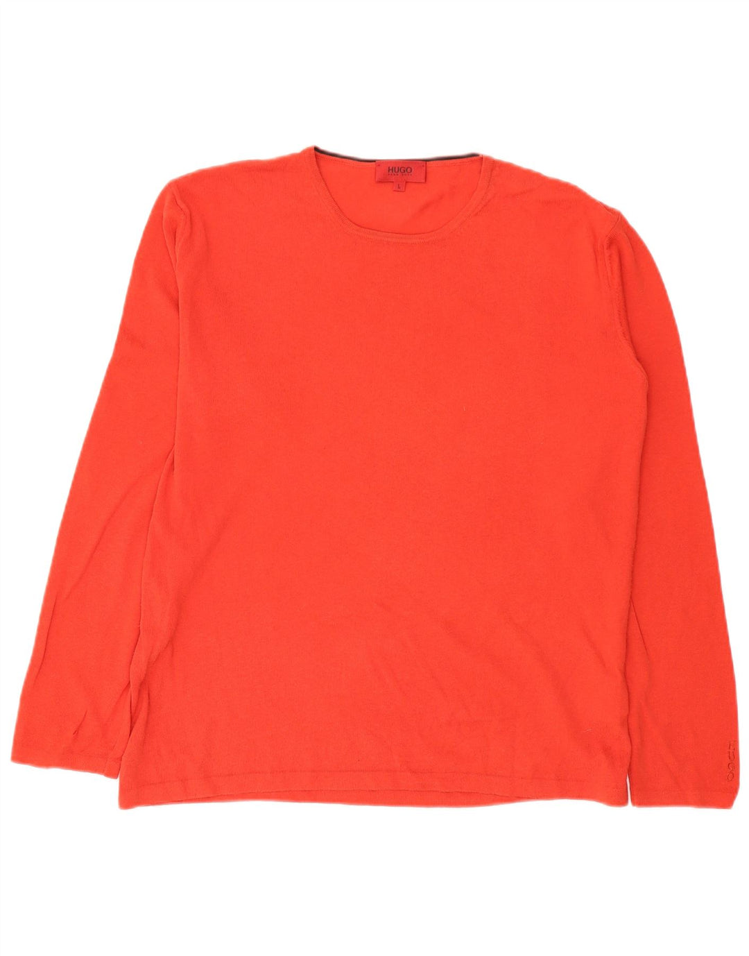 Hugo Boss Herren-Pullover mit Rundhalsausschnitt, groß, rote Baumwolle