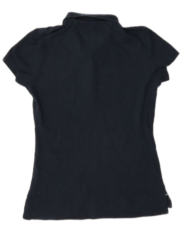 Tommy Hilfiger Damen Slim Fit Poloshirt UK 10 Small Marineblau Baumwolle