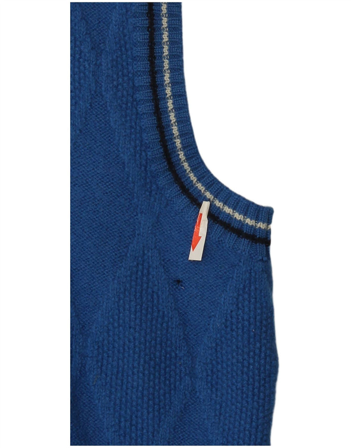 AUSTRALIAN L'ALPINA Herren-Cardigan-Pullover IT 50 Mittelblau Argyle/Diamant