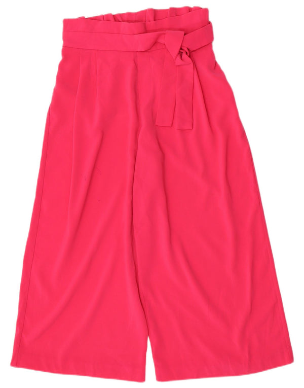 Zara Damen-Caprihose mit hoher Taille und weitem Bein, Größe M, W28, L22, Rosa