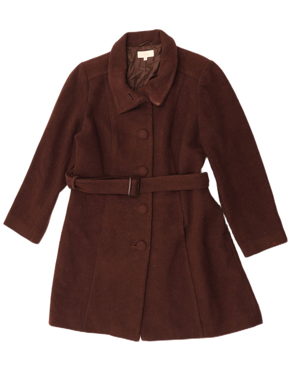 Marks & Spencer Damenmantel UK 18 XL Braune Schurwolle