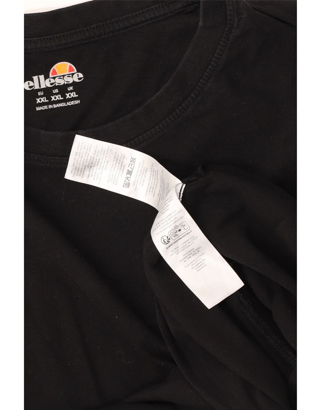 Ellesse Herren T-Shirt Top 2XL Schwarz Baumwolle