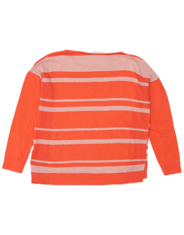 White Stuff Damen-Pullover mit U-Boot-Ausschnitt, Gr. 10, Größe S, Orange gestreift