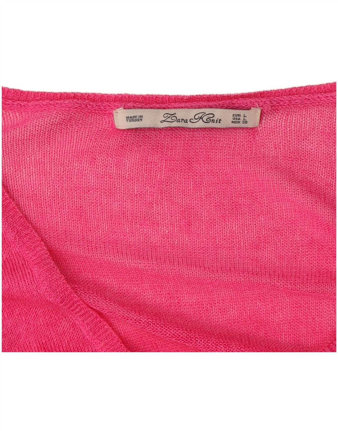 Zara Damen-Pullover mit V-Ausschnitt, Gr. 16, Rosa