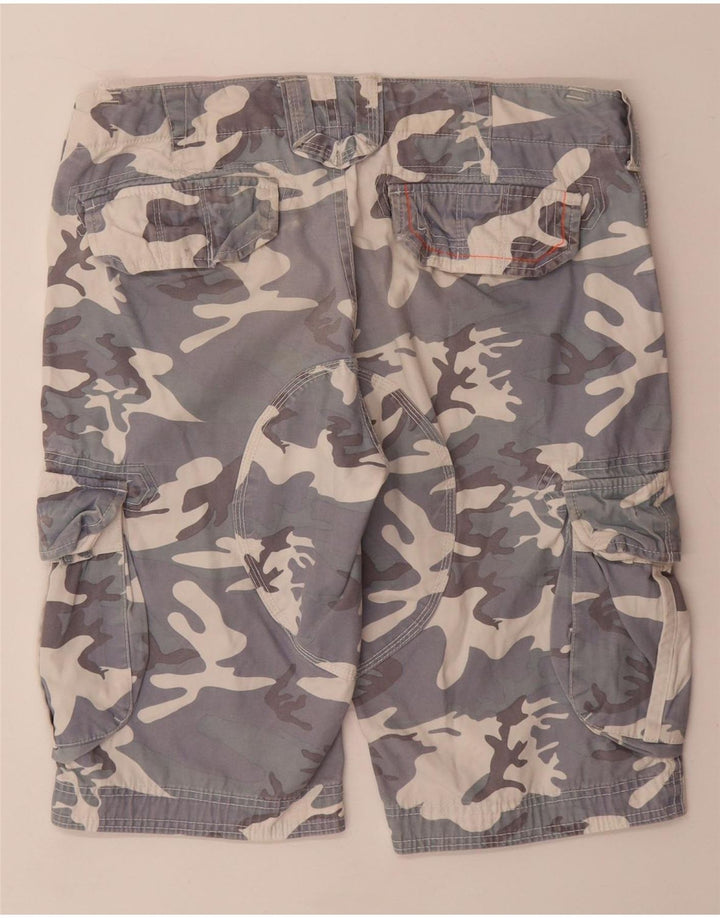 SUPERDRY Herren-Cargo-Shorts, Größe S, Größe 32, Grau, Camouflage-Baumwolle