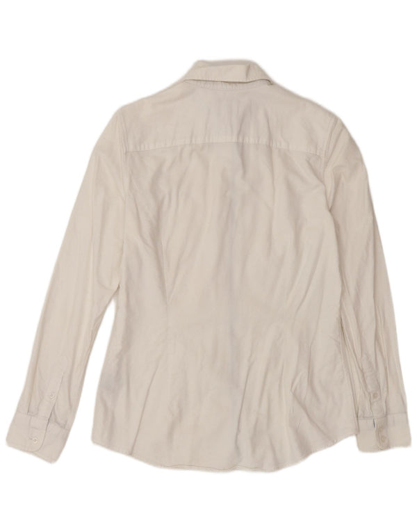 CREW CLOTHING Damen-Hemd mit klassischer Passform, UK 8, Größe S, weiße Baumwolle