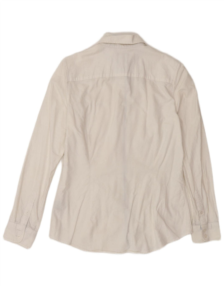 CREW CLOTHING Damen-Hemd mit klassischer Passform, UK 8, Größe S, weiße Baumwolle