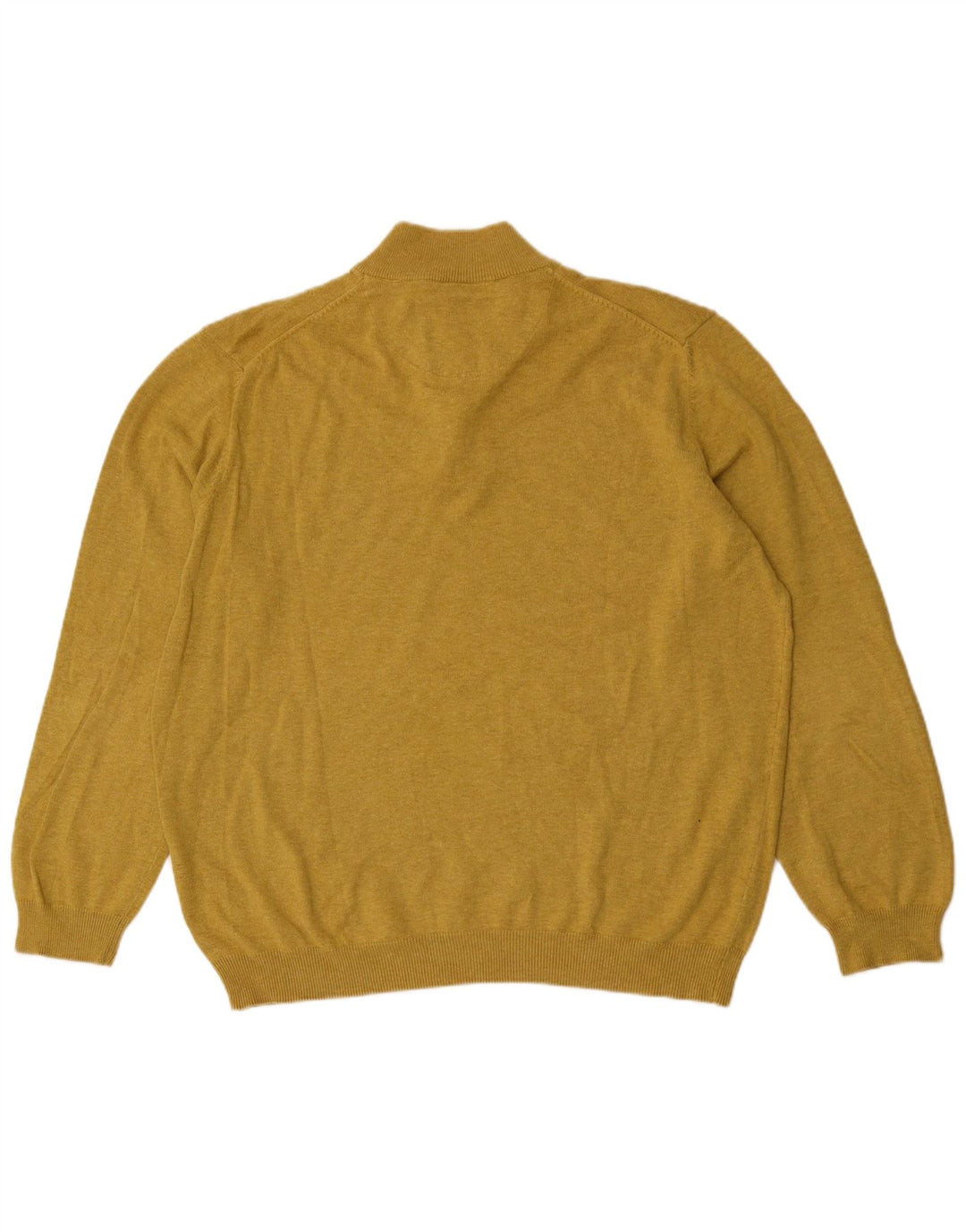 Massimo Dutti Herren-Pullover mit Reißverschluss, 2XL, gelbe Baumwolle