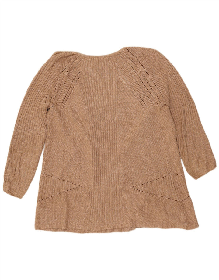 Marks & Spencer Damen-Strickjacke in Übergröße, Gr. 10, Größe S, Beige gefleckt