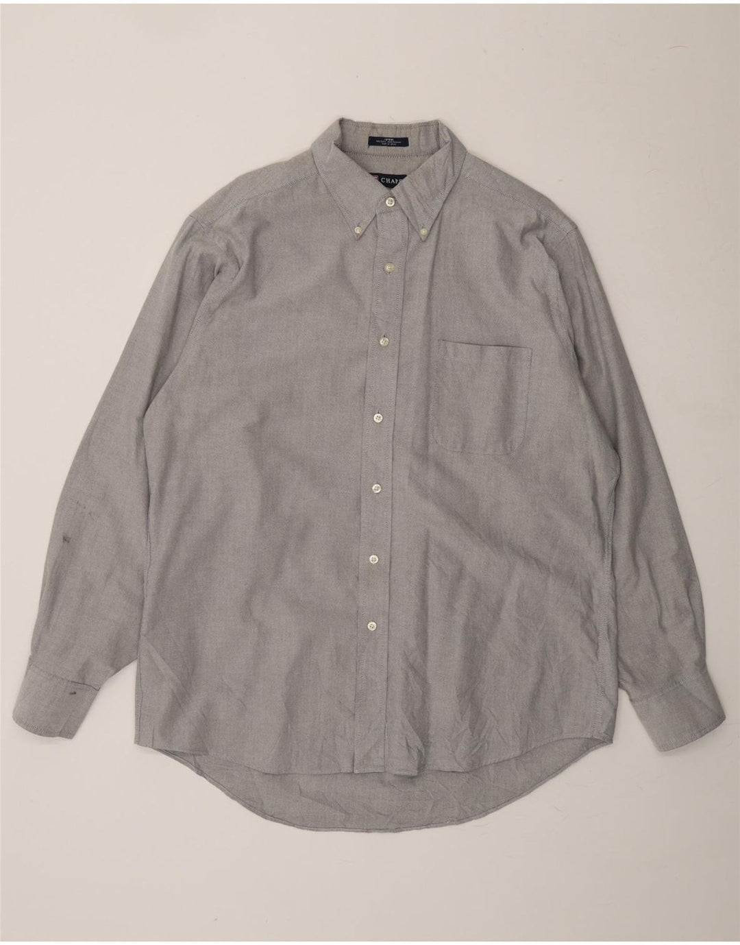 CHAPS Mens Wrinkle Free Shirt Size 16 1/2 Large Grey Cotton Vintage Chaps and Second-Hand Chaps from Messina Hembry 