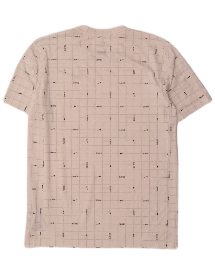 Nike Herren Dri Fit Grafik-T-Shirt-Oberteil, Mittelweißes Karo-Polyester