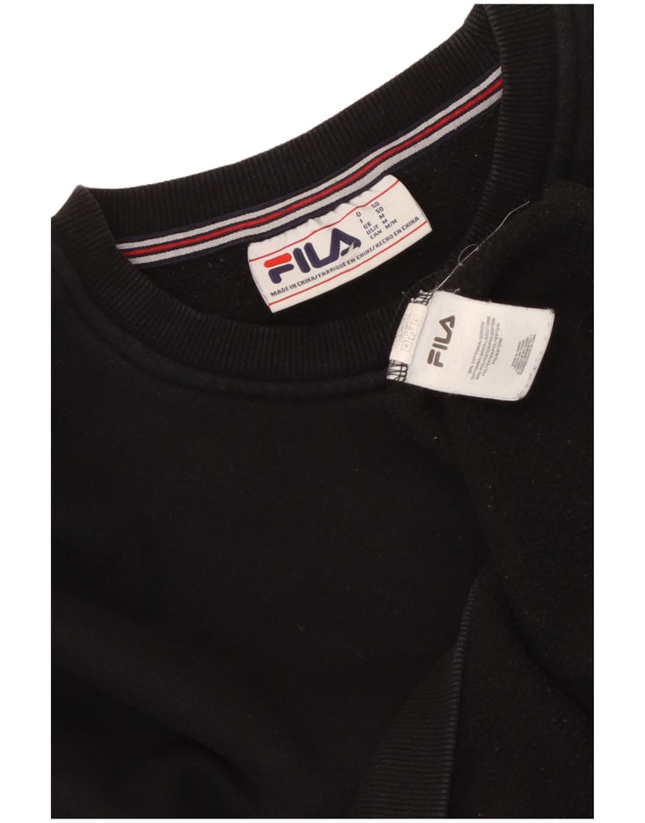 FILA Herren Grafik-Sweatshirt-Pullover aus mittelschwarzer Baumwolle