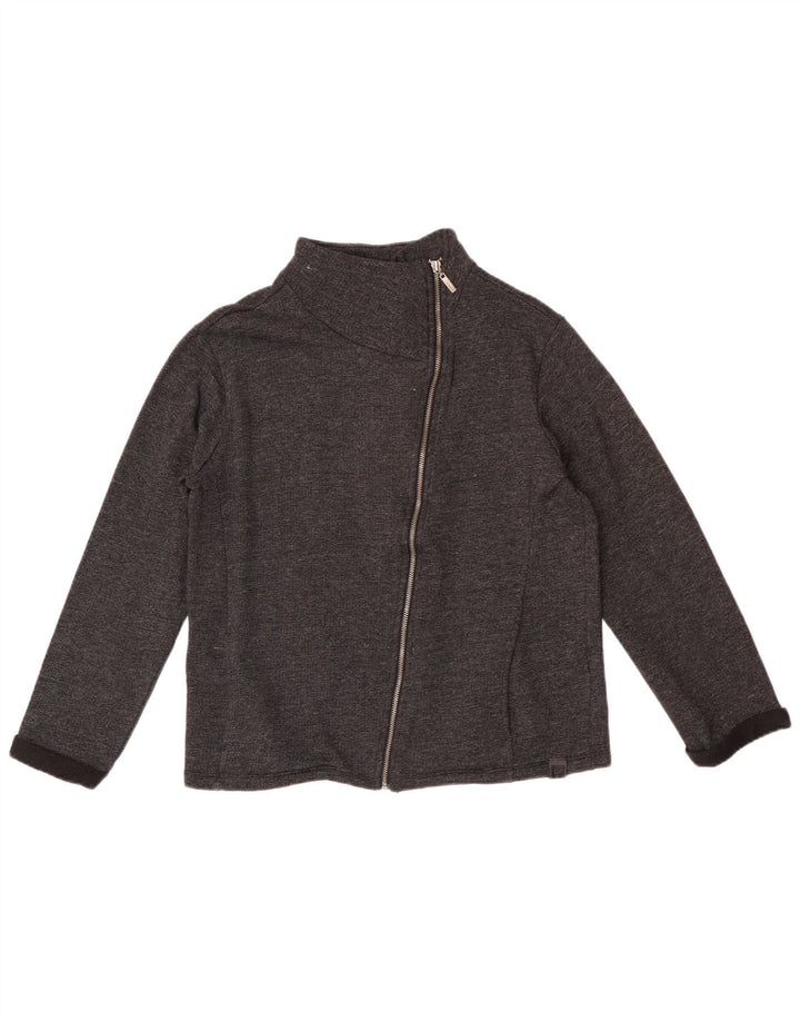 Freddy Damen-Trainingsanzug-Oberteil, übergroß, Jacke, Gr. 10, Größe S, Grau, Baumwolle