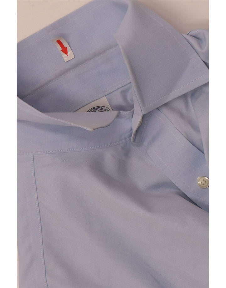 Brooks Brothers Herren-Regent-Hemd, Größe 15 1/2, mittelblaue Baumwolle