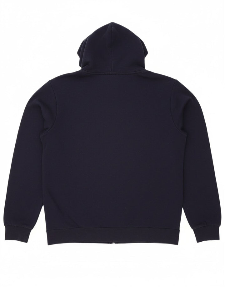 KAPPA Mens Zip Hoodie Sweater Large Navy Blue Cotton