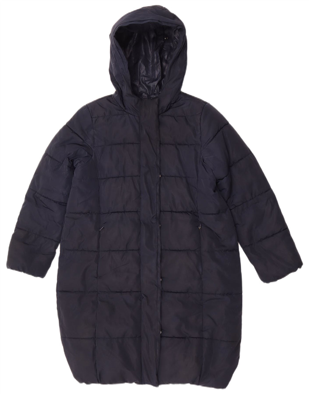 Marks & Spencer Wattierter Mantel für Mädchen mit Kapuze, 11–12 Jahre, Marineblau, Polyester